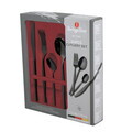 Set tacamuri 24 piese Berlinger Haus, Matte Black, model patrat, inox, negru