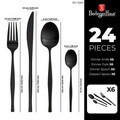 Set tacamuri 24 piese Berlinger Haus, Matte Black, model patrat, inox, negru