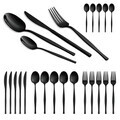Set tacamuri 24 piese Berlinger Haus, Matte Black, model patrat, inox, negru