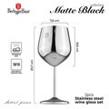 Set 2 pahare pentru vin Berlinger Haus, Matte Black, 550 ml, inox 18/10, argintiu