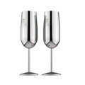 Set 2 pahare pentru sampanie Berlinger Haus, Matte Black, 260 ml, inox 18/10, argintiu
