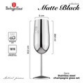 Set 2 pahare pentru sampanie Berlinger Haus, Matte Black, 260 ml, inox 18/10, argintiu