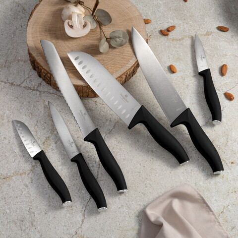 Set 6 cutite Berlinger Haus, Matte Black, inox, negru