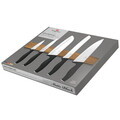 Set 5 cutite cu suport magnetic Berlinger Haus, Matte Black, inox/lemn, negru/natur