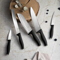 Set 5 cutite cu suport magnetic Berlinger Haus, Matte Black, inox/lemn, negru/natur
