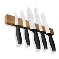Set 5 cutite cu suport magnetic Berlinger Haus, Matte Black, inox/lemn, negru/natur