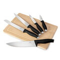 Set 5 cutite cu tocator Berlinger Haus, Matte Black, inox/bambus, negru/natur