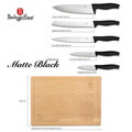 Set 5 cutite cu tocator Berlinger Haus, Matte Black, inox/bambus, negru/natur