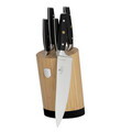 Set 5 cutite cu suport Berlinger Haus, Matte Black, inox/bambus, negru/natur