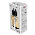 Set 5 cutite cu suport Berlinger Haus, Matte Black, inox/bambus, negru/natur