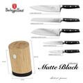 Set 5 cutite cu suport Berlinger Haus, Matte Black, inox/bambus, negru/natur