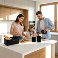 Set cutie pentru paine si 3 recipiente Berlinger Haus, Matte Black, 33x18x12 cm, otel carbon, negru mat/natur