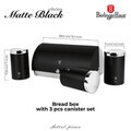 Set cutie pentru paine si 3 recipiente Berlinger Haus, Matte Black, 38.5x28x18.5 cm, inox, negru/argintiu