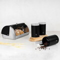 Set cutie pentru paine si 3 recipiente Berlinger Haus, Matte Black, 38.5x28x18.5 cm, inox, negru/argintiu