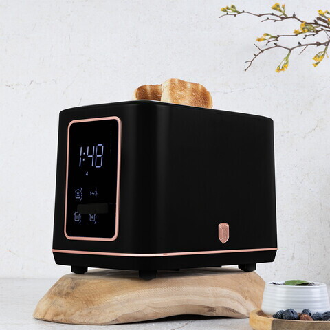 Prajitor de paine digital Berlinger Haus, Matte Black, 27.8x16.6x19.1 cm, inox, negru