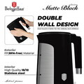 Ceainic electric cu pereti dubli Berlinger Haus, Matte Black, 1.7 L, plastic/inox, negru mat