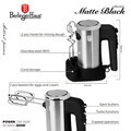 Mixer de mana cu suport Berlinger Haus, Black Silver, 300W, plastic/inox, argintiu/negru