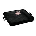 Tava grill cu capac Berlinger Haus, Black Rose, 34x34x4.5 cm, aluminiu turnat, negru