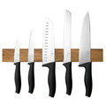 Set 5 cutite cu suport magnetic Berlinger Haus, Black Rose, inox/lemn, negru/natur