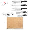 Set 5 cutite cu tocator Berlinger Haus, Black Rose, inox/bambus, negru/natur