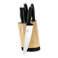 Set 5 cutite cu suport rotund Berlinger Haus, Black Rose, inox/bambus, negru/natur