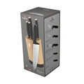 Set 5 cutite cu suport rotund Berlinger Haus, Black Rose, inox/bambus, negru/natur