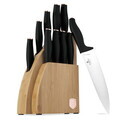 Set 9 cutite cu suport Berlinger Haus, Black Rose, inox/bambus, negru/natur
