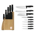 Set 9 cutite cu suport Berlinger Haus, Black Rose, inox/bambus, negru/natur
