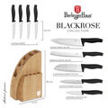 Set 9 cutite cu suport Berlinger Haus, Black Rose, inox/bambus, negru/natur