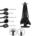 Set 5 ustensile de bucatarie cu suport, Berlinger Haus, Black Rose, nailon/plastic, negru