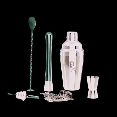 Set mix pentru cocktail 6 piese Berlinger Haus, Black Rose, 550 ml, inox 18/10, negru