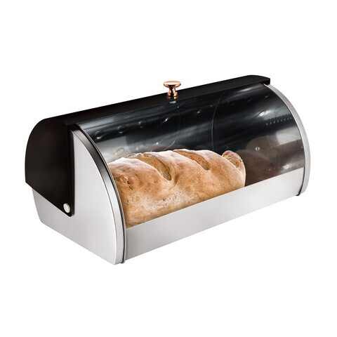 Cutie pentru paine Berlinger Haus, Black Rose, 38.5x28x18.5 cm, inox, negru/argintiu