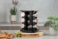 Set 12 recipiente pentru condimente si suport Berlinger Haus, Black Rose, 18x21.5 cm, 90 ml, sticla, negru/roz