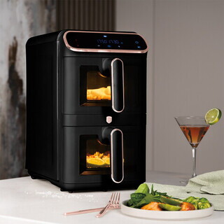 Negru, Friteuza 5.5+5.5L
