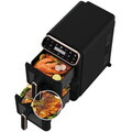Friteuza dubla cu aer cald Berlinger Haus, Black Rose, 2460W, 5.5+5.5 L, negru