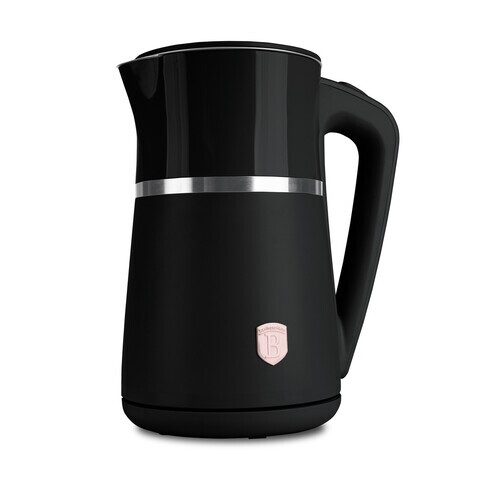 Ceainic electric cu pereti dubli Berlinger Haus, Black Rose, 21.6x15.5x26.2 cm / 1.7 L, plastic/inox, negru