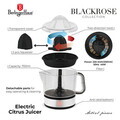 Storcator electric de citrice Berlinger Haus, Black Rose, 40W, 700 ml, plastic/inox, negru/transparent