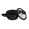 Cratita cu capac Berlinger Haus, Monaco, 14 cm, 700 ml, aluminiu forjat, negru