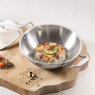 Argintiu, Tigaie Wok 24 cm