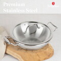 Tigaie Wok cu capac Berlinger Haus, Copper Touch, 24 cm, inox, argintiu