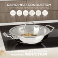 Tigaie Wok cu capac Berlinger Haus, Copper Touch, 24 cm, inox, argintiu