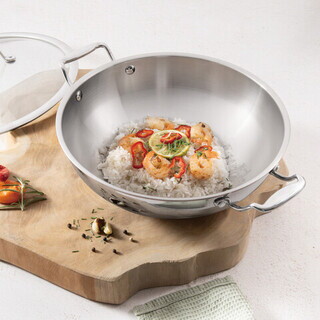 Argintiu, Tigaie Wok 28 cm