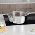Oala adanca cu capac Berlinger Haus, Copper Touch, 28 cm, inox/aluminiu, argintiu