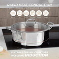 Oala adanca cu capac Berlinger Haus, Copper Touch, 28 cm, inox/aluminiu, argintiu