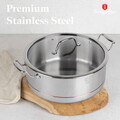 Oala adanca cu capac Berlinger Haus, Copper Touch, 28 cm, inox/aluminiu, argintiu