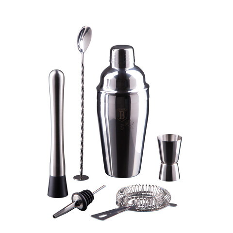 Set mix pentru cocktail 6 piese Berlinger Haus, Eternal, 550 ml, inox 18/10, argintiu