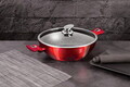 Tigaie Wok cu capac Berlinger Haus, Burgundy, 30 cm, aluminiu forjat, rosu