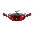 Tigaie Wok cu capac Berlinger Haus, Burgundy, 30 cm, aluminiu forjat, rosu