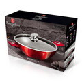 Tigaie Wok cu capac Berlinger Haus, Burgundy, 30 cm, aluminiu forjat, rosu