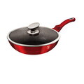 Tigaie Wok cu capac Berlinger Haus, Burgundy, 28 cm, 3.2 L, aluminiu forjat, rosu
